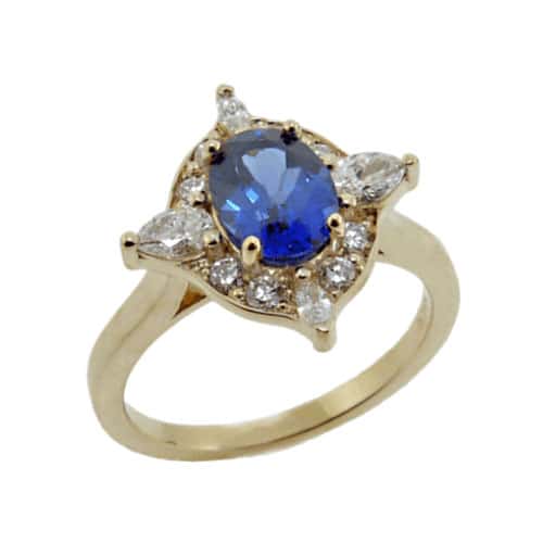 Coloured Gemstone engagement ring